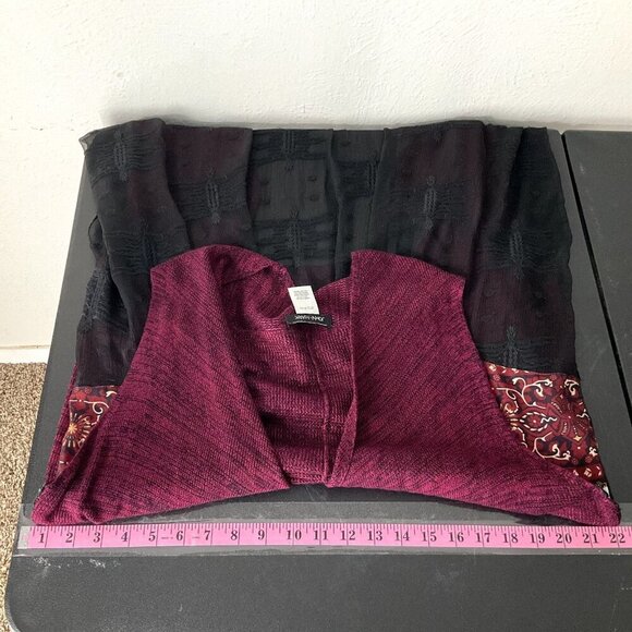 John Mark Cardigan Women L Multi-Color Patchwork Floral Draped Tunic Hippie BOHO - Picture 10 of 11